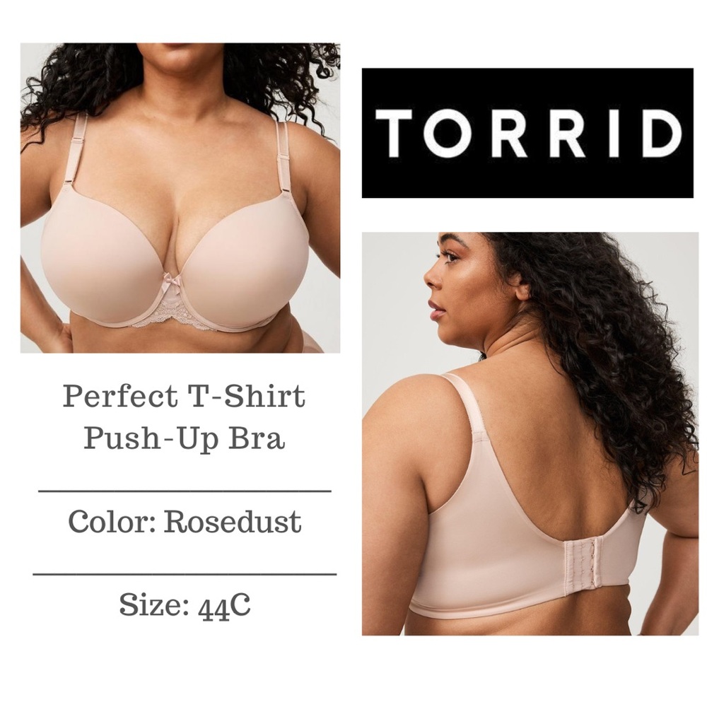 NWT Torrid Perfect T-Shirt Push-Up Bra - 44C- Nude- 360 Back Smoothing